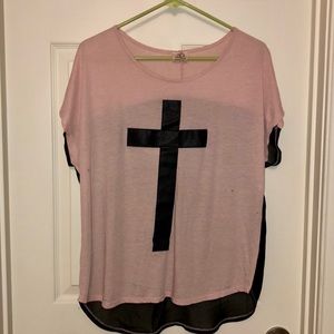 Pink Blouse with Cross